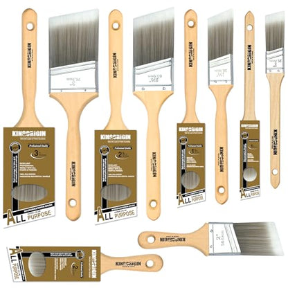 King Origin 10 Pack Angled Paint Brushes Set 1" 1.5" 2" 2.5" 3" - size: Multi-size, 10 Pack
