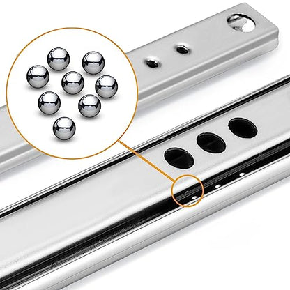 15.7 Inch Drawer Slides Runners Metal Ball Bearing Drawer Runner Draw for Replacement Two Way Drawing Slide Track Rail 17mm Wide x 400mm Length 1 Pair (0.7" Wide) - size: 15.7" * 0.7" (400*17mm)