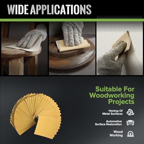 1/4 Sandpaper Sheet 320 Grit 40PCS 4.5 x 5.5 Inch Hook and Loop Sandpaper 1/4 Sheet Sanding Discs for Palm Sander,Wood,Metal,Automotive - style: 320grit