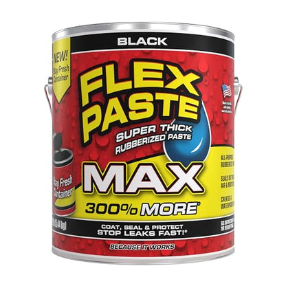 Flex Paste Rubberized Waterproof Sealant Paste, Black, MAX, 1-Pack - color: Black, size: MAX