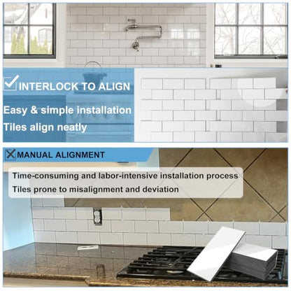 2026 New Upgrade Peel and Stick Backsplash Tile, Peel and Stick 11.34" X 11.57" Wall Tile for Kitchen, Bathroom, Fireplace, Laundry (Polished Marble White, 10 Packs) - color: Polished Marble White