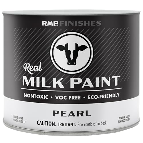 RMP Finishes Real Milk Paint Powder for Wood Furniture, Cabinets, Walls, Brick, and Stone, Matte Finish, Water-Based, Organic, Pearl, 1 Pint - color: Pearl, size: 16 Fl Oz (Pack of 1)