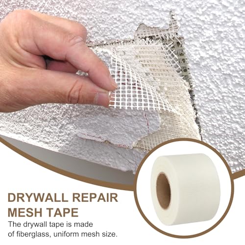 PATIKIL Drywall Repair Mesh Tape, 4 inch x 164 ft Fiberglass Repair Patch Self-Adhesive Dry Wall Joint Tape 12 Mesh Wall Hole Crack and Seam Patch, White - size: 4 inch x 164 Feet