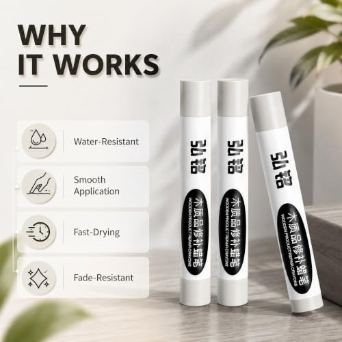 3 Colors Wood Filler Sticks, Light Gray Series 2, with Scraper - color: Light Gray 2 Series
