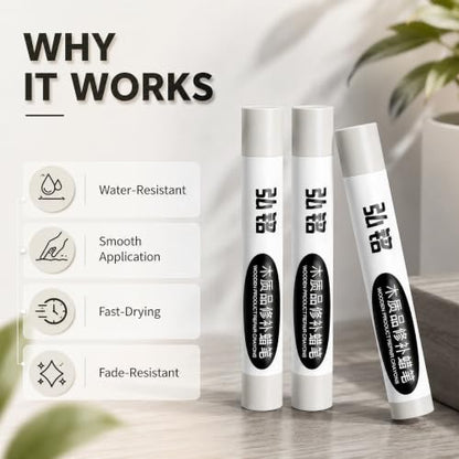 3 Colors Wood Filler Sticks, Light Gray Series 2, with Scraper - color: Light Gray 2 Series