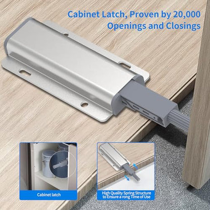 15 Pack Push Open Door Latch - Heavy Duty Aluminum Magnetic Cabinet Latch, Touch Release Hardware for Hidden Doors, Kitchen Drawers and Closets, Handle-Free Push to Open Cabinet Catches - size: 15 Pcs Single Magnetic Push Latch