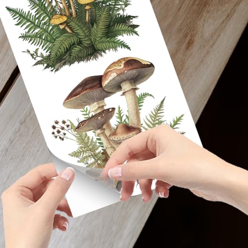 GLOBLELAND 3 Sheets Vintage Mushrooms Transfer for Furniture 6×12 inch - style: Mushrooms