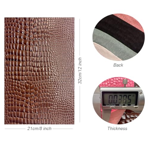 8pcs Glossy Alligator Faux Leather Fabric,8"x12"(20cmx30cm) Bright Embossed Crocodile Textured Bump Synthetic Leather Fabric for Earrings Hair Bows Making and DIY Projects
