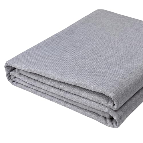 LaSilk- Premium Upholstery Fabric by the Yard, 57" Wide Thicken Faux Linen Fabric for Couch, Sofa, Chair, Pillow Cover (Light Grey, 1 Yard) - color: Light Grey, size: 1 yard
