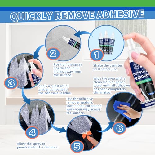 Adhesive Remover Spray - Quickly Removes Stickers, Glue, Tape, Decals, Label & Sticky Residue Safe on Boats, Car Windows, Bumpers & Home Non-Damaging Formula - 3.4oz/100ml