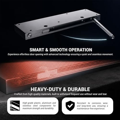 DTC Self Retracting Push to Open Cabinet Door Adapter, Works with Soft Close Hinges, Handleless Cabinet Latch System for Kitchen, Bathroom, Furniture with White and Gray Cover Caps - ROKPTOSC - color: White & Gray