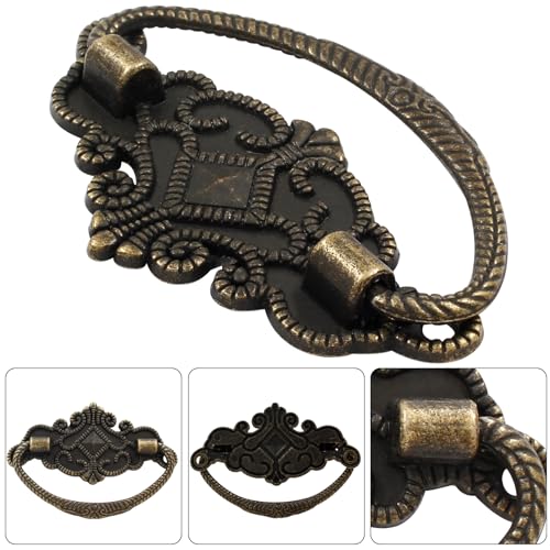 12-Pack Vintage Antique Bronze Pull Handle, 2.64" x 1.69"