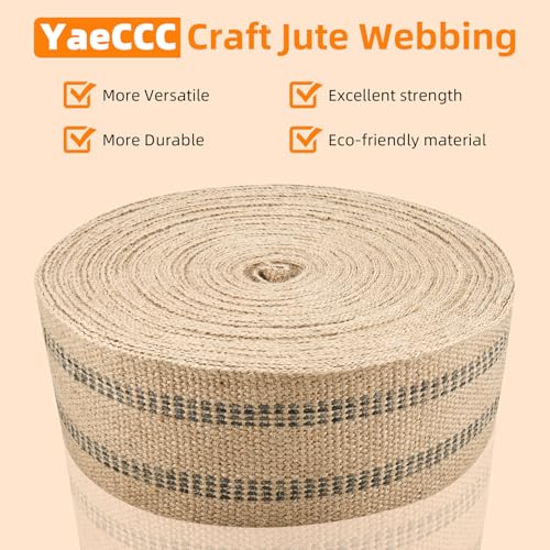 Upholstery Webbing for Chair, 3.5" Jute Webbing,33Yd Upholstery Strap