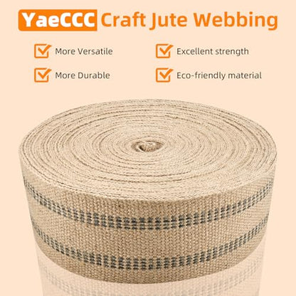 Upholstery Webbing for Chair, 3.5" Jute Webbing,33Yd Upholstery Strap