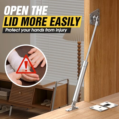 Drop Down Gas Struts 100N, Soft Close Cabinet Hinge, Silver 2 Pack - color: Silver