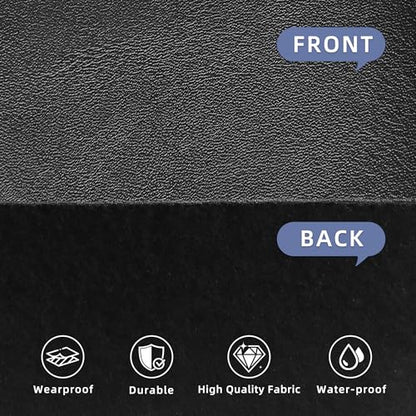 Leather for Furniture,Black Vinyl Faux Leather Sheets - color: Matte Black, size: 1/3 Yard
