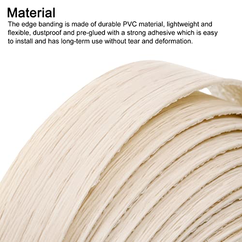 uxcell Edge Banding, 3/4 inch x 24.6ft Pre-Glued Wood Veneer Edging Iron-on Flexible Edge Banding for Cabinet Repair Furniture Restoration, Oak - size: 3/4 Inch x 24.6ft