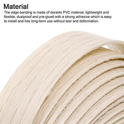 uxcell Edge Banding, 3/4 inch x 24.6ft Pre-Glued Wood Veneer Edging Iron-on Flexible Edge Banding for Cabinet Repair Furniture Restoration, Oak - size: 3/4 Inch x 24.6ft