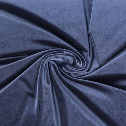 Stretch Velvet Fabric by the Yard - 58/60" Wide Soft Velvety Cloth for Sewing Dresses, Gowns, Upholstery, Costumes and DIY Crafts - 92% Polyester 8% Spandex - Indigo - 1 Yard - color: Indigo, size: Precut 1 Yard