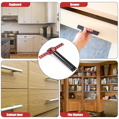 SLIIMU Cabinet Hardware Jig Adjustable Cabinet Handle Template Tool 9 Holes