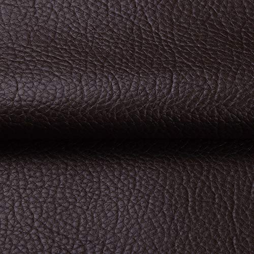 ANMINY Vinyl Fabric by the Yard, 54" W 0.7MM Faux Leather, Coffee 8 Yards - color: Coffee, size: 8 Yards