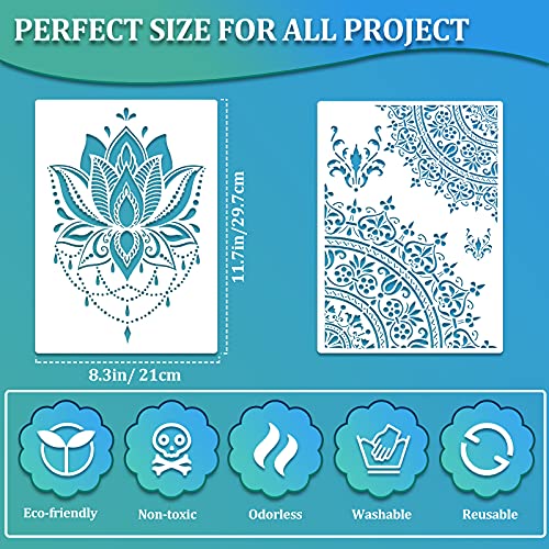 Outus 12 Pcs Mandala Stencils for Painting