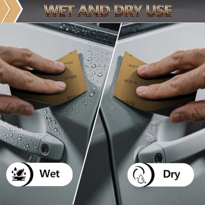 18-Sheet Premium Wet Dry Sandpaper Assortment, 9 x 11 Inch - style: MixGrit 18Pcs