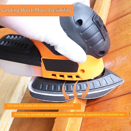 25PCS Mouse Sander Sandpaper with 2pcs Foam Sanding Pads for Mouse Sander 140mm*90mm 5 Holes Mouse Detail Sander Sandpaper 40-240 Grits - size: mouse sanderpaper with Interface Pad