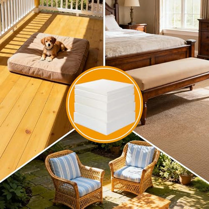 ROFIELTY Upholstery Foam Padding 2" x 24" x 72" (3PC), High Density Foam for Couch Cushion Replacement & DIY Furniture Repair - size: 72"×24"×2"