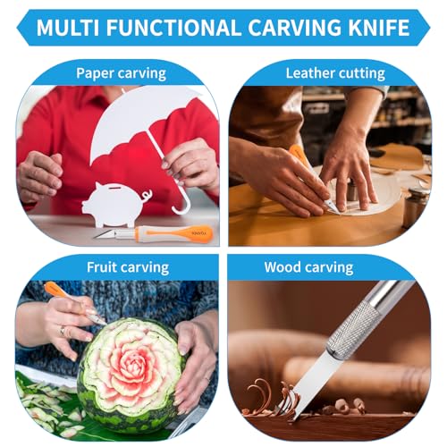 16-Piece Exacto Knife Set: 3 Hobby Knives &13 Industrial-Grade SK5 Steel Blades - Professional Craft Knife Set for DIY, Leather Craft, Pumpkin Carving