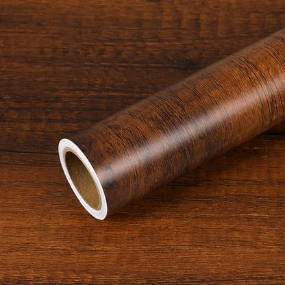 VEELIKE Auburn Cherry Wood Contact Paper Peel and Stick Wood Wallpaper for Kitchen Cabinets Furniture 15.7''x354'' Self Adhesive Waterproof Vinyl Wrap Wood Grain Contact Paper for Countertop Table Top - size: 15.7" x 354"