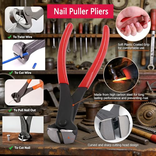 Upholstery Staple Remover Tack Puller Nail Remover Tool Set Nail Puller Plier, Staple Puller, Tack Lifter, Fastener Remover, for Furniture Floor Wall Wooden Case Car Photo Frame (5 pcs)