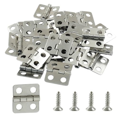50 Pcs Mini Hinges 13 x 12mm with Screws, Silver - color: Silver, size: 13 x 12mm,50pcs