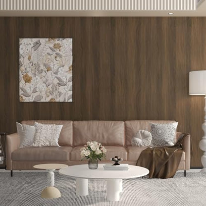 Dark Brown Wood Wallpaper for Furniture Wood Grain Contact Paper - color: Dark Brown, size: 15.7"W x 354"L
