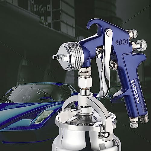 ENDOZER Professional Siphon Feed Spray Gun for Paint, Red Handle, 34 oz -1.8mm Nozzle for a Variety of Low Viscosity Paints（Blue） - color: Blue-1.8（Basics）
