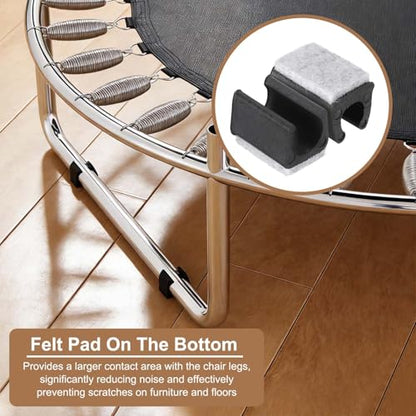uxcell 24 Pcs Rectangle U Shaped Chair Leg Caps with Felt Pads, Black - color: Black, size: Fit 16mm Dia.