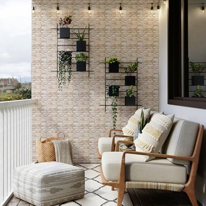 Main Street Peel and Stick Wallpaper Tiles, Stone Wall, 24-Pack - color: Stone Wall