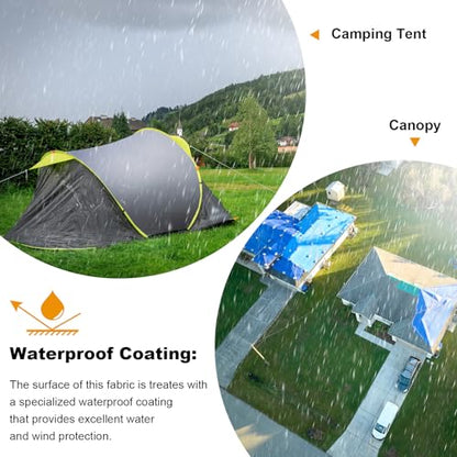 600D Waterproof Canvas Fabric, 58" Wide Upholstery Polyester Material, Durable Indoor Outdoor Water Resistant Fabric for Chair Cushion Furniture Cover Sewing DIY Cloth (600D Khaki, 1 Yard) - color: Khaki2