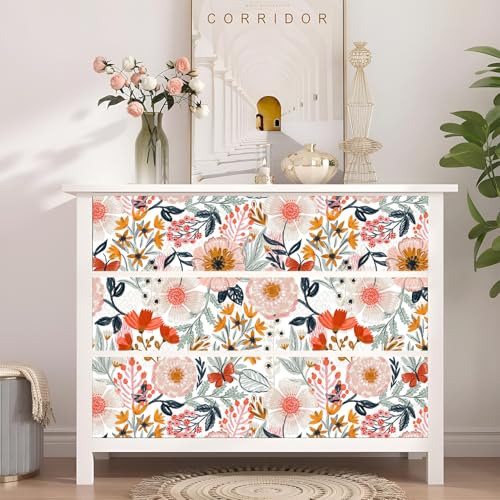 Peel and Stick Wallpaper Floral Wallpaper for Bathroom - color: Retro White