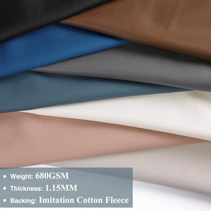 Faux Leather Fabric 55" W 1.15MM Thick Marine Vinyl Fabric 3 Yards 55"x108" - color: Grey-blue, size: Pre-Cut 3 Yards