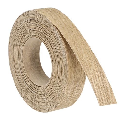 uxcell 3/4 Inch x 25ft Wood Veneer Edge Banding, Pre-Glued Flexible Ash Edging Strips, Iron on with Hot Melt Adhesive Wood Tape for Cabinet Repair and Furniture Restoration - size: 3/4 Inch x 25ft