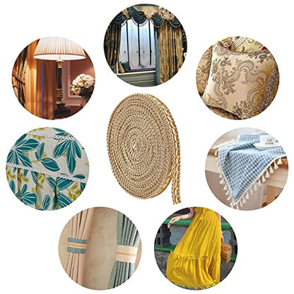 FINGERINSPIRE 12.5 Yards Gimp Braid Trim 5/8" Wide Gold Polyester Ribbon - color: Gold