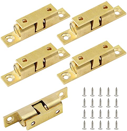 Jiozermi 5Pcs Double Ball Tension Roller Catch Latch, 2.75, Golden - color: Gold, size: 2.75"/ 70mm, 5Pcs