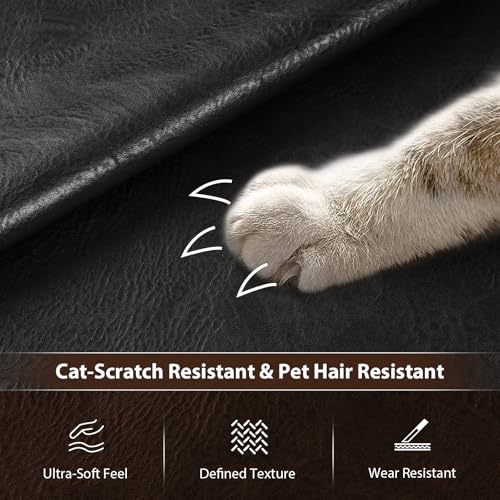 Faux Leather 1.0mm Upholstery Fabric by the Yard 6 Yard Black - color: Black, size: 6 Yard