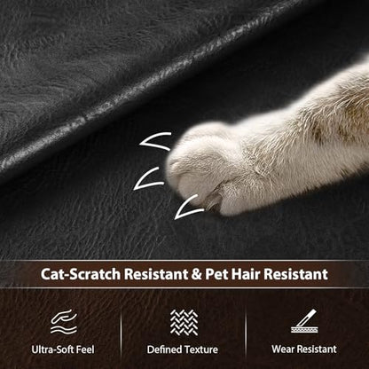 Faux Leather 1.0mm Upholstery Fabric by the Yard 6 Yard Black - color: Black, size: 6 Yard