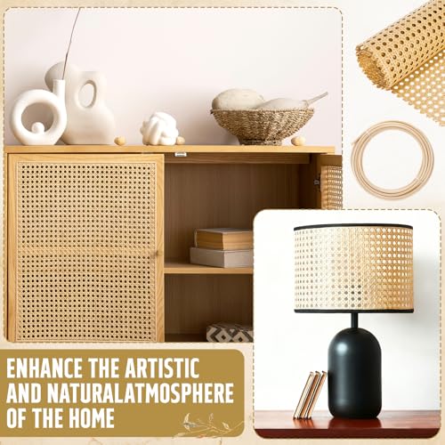 Fiwochic 20''x 6.56 ft Cane Webbing Kit, Rattan Webbing Roll with 1/5" x 16.4ft Groove, Chair Caning Repair Material for Furniture, Cabinets & DIY Basket Making - size: 20 Inch