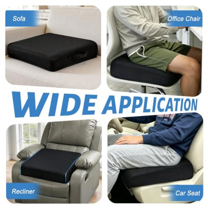 Wedge Hip Cushion Post Surgery for Long Sitting, Memory Foam Hip Replacement Recovery with Adjustable Strap Anti-Slip, Chair Cushion for Office Home Car Wheelchair