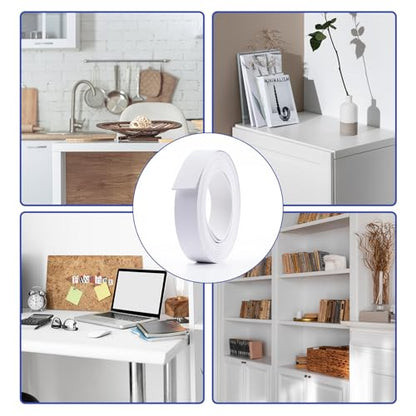 PVC Edge Banding 3/4 inch x 10 ft Veneer Edge Banding White with Hot Melt Adhesive Pre - glued Iron on Edging Tape Trim for Cabinet Plywood Repairs and Furniture Restoration - size: 3/4 inch x 10ft