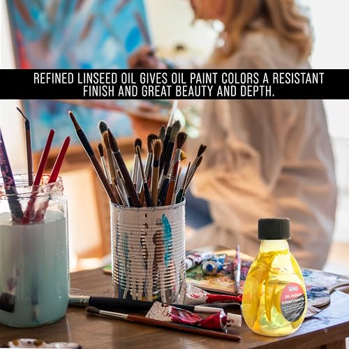 U.S. Art Supply Refined Linseed Oil, 125ml (4.2 oz) Fluid Medium - size: 4.23 Fl Oz (Pack of 1)
