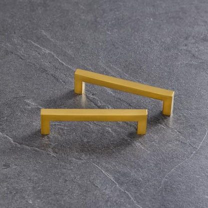 20 Pack Gold Cabinet Handles Square Drawer Pulls 5 inch Hole Centers Brushed Titanium Gold Dresser Pulls Cupboard Handles Stainless Steel Handles for Cabinets and Pulls - color: Gold, size: 5 Inch Hole Centers